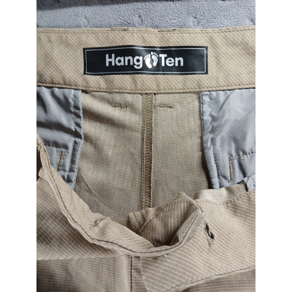 Hang Ten Men's 40 Khaki Hybrid Golf Shorts Tan Stretch Flat Front - Picture 3 of 10